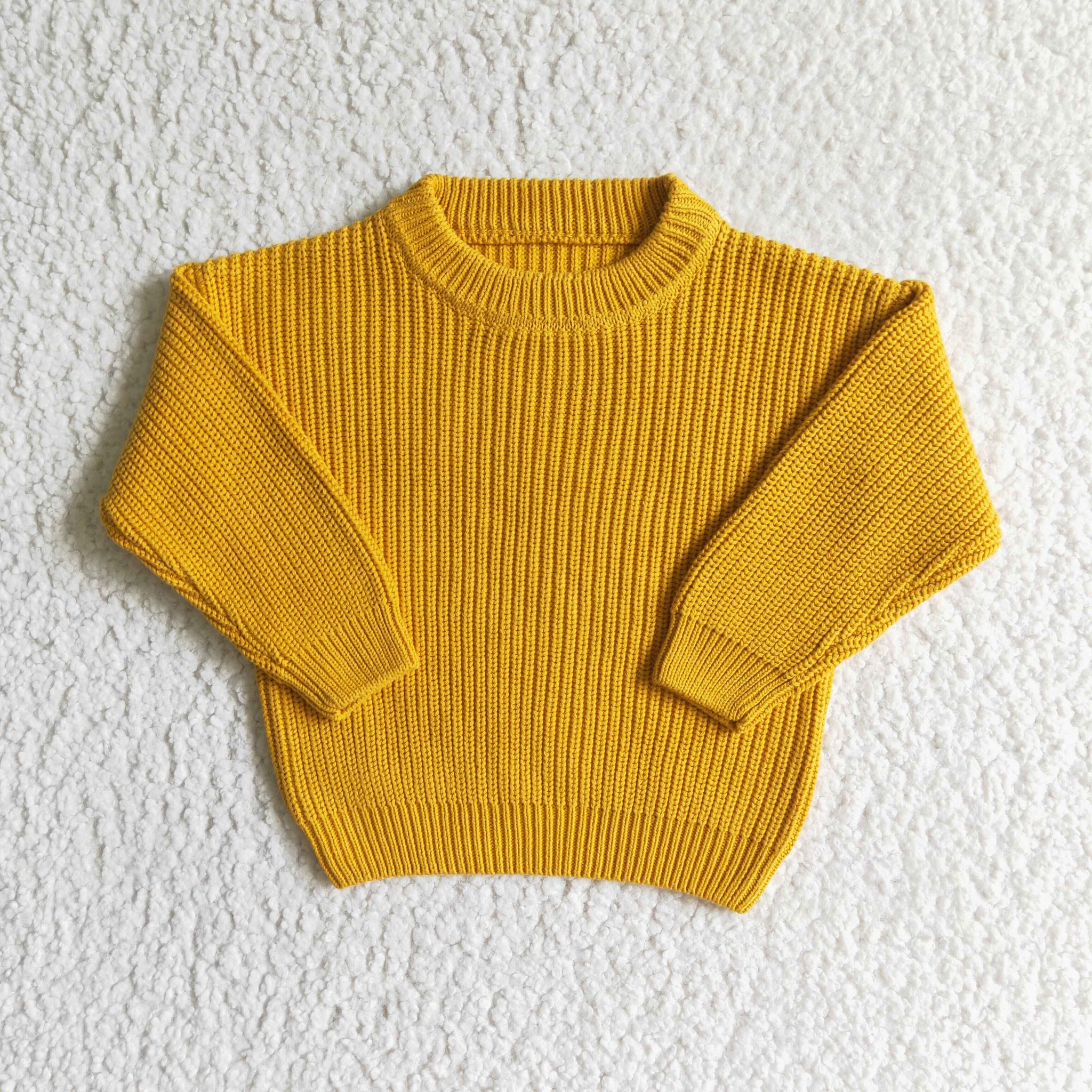 GT0034 yellow knitted sweater winter clothes for girls