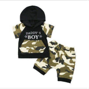 pre-order kids clothing daddy's boy summer hoodies set
