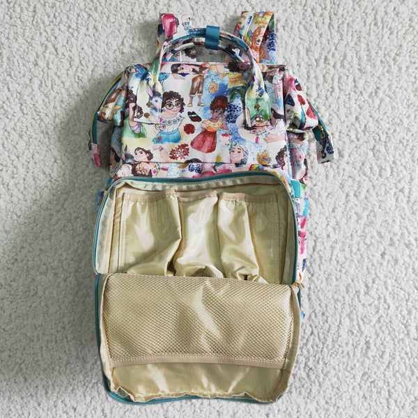 girl baby cartoon green backpack bag