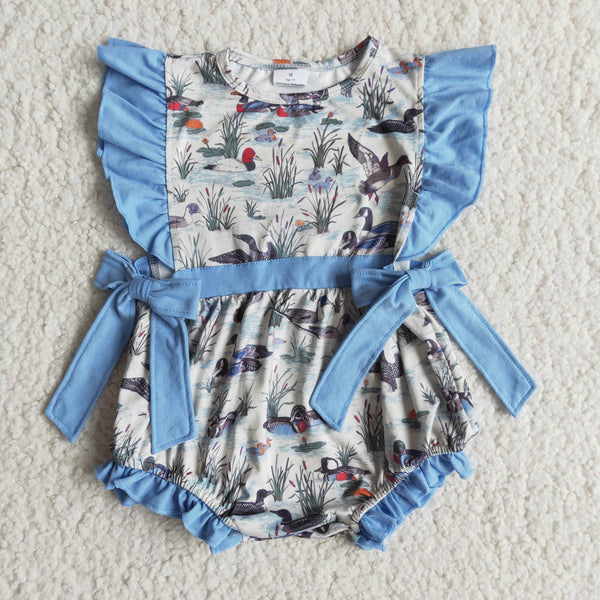 E7-12 baby girl clothes duck summer bubble