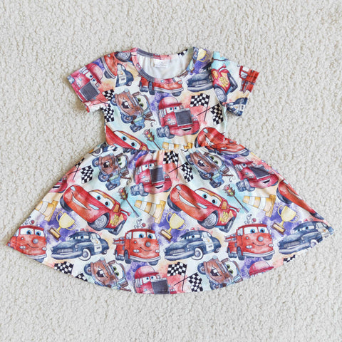D3-2 girl summer short sleeve cartoon dress-promotion 2023.12.23