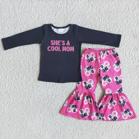6 B1-32 toddler girl clothes cool mom black bells set winter outfit-promotion 2023.11.4