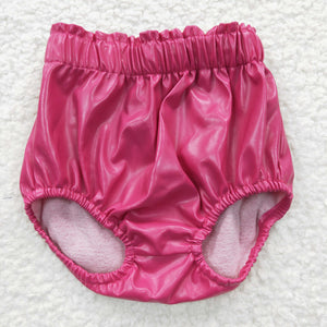 SS0049 baby girl clothes hot pink leather bummies bloomer summer bottom