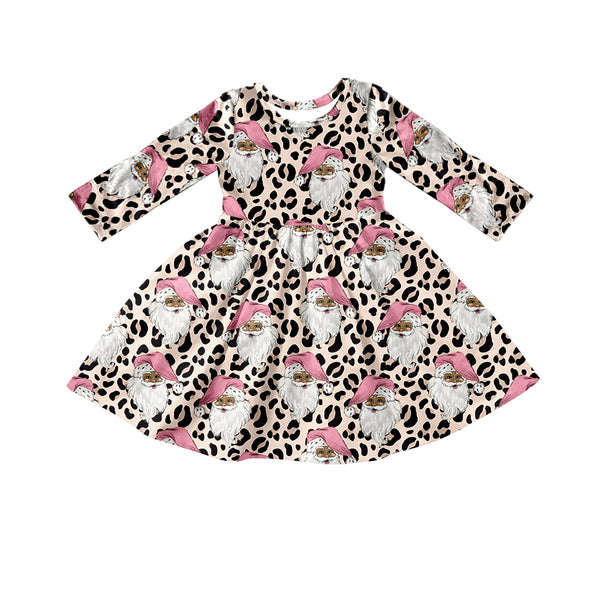GLD0112 baby girl clothes cute pink santa claus christmas dresses