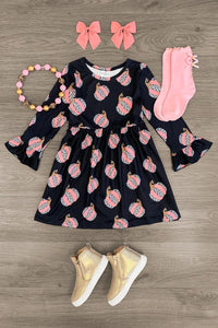 GLD0113 pre-order toddler girl dresses pumpkin dress