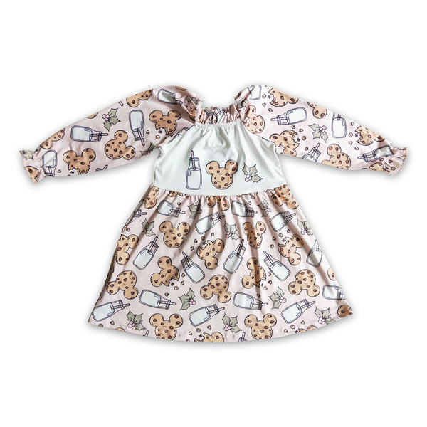 GLD0129 baby girl clothes milk christmas dress