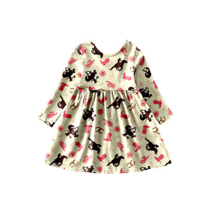 GLD0157 pre-order baby girl clothes western winter dress