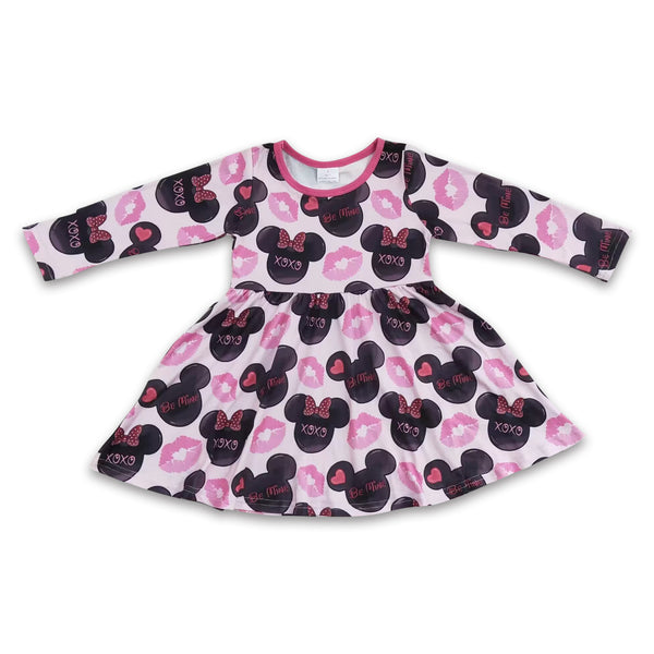 GLD0162 baby girl clothes valentines day girl dress