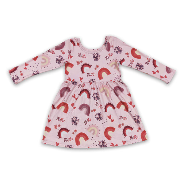 GLD0178 baby girl clothes valentines day dress