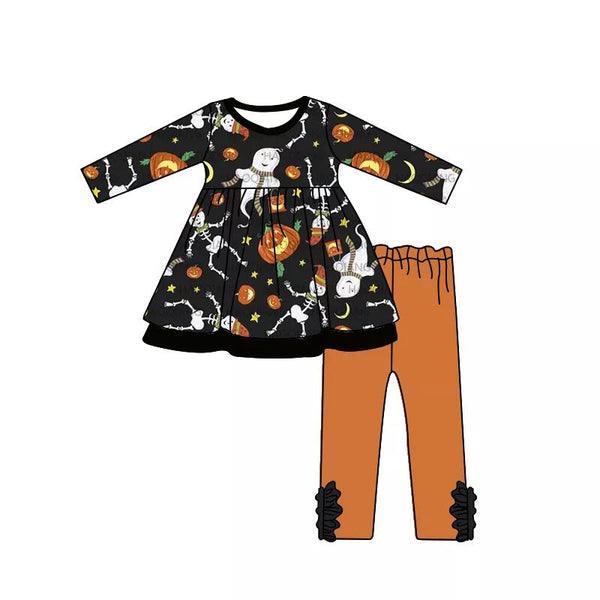 GLP0092 ghost baby halloween outfit toddler girl outfits