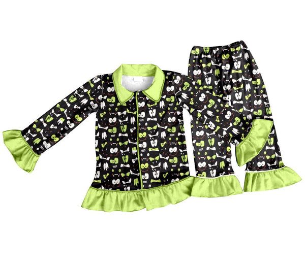 GLP0097 baby girl clothes green winter pajamas