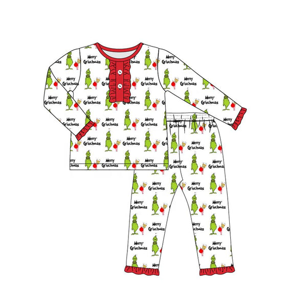 GLP0133 cartoon merry christmas sleepwear pajamas set