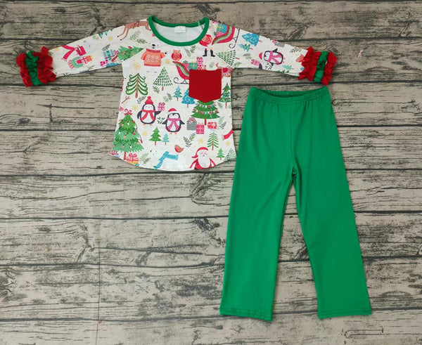 GLP0179 toddler girl clothes christmas outfits for kids