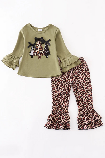 GLP023 tree green embroidery baby winter clothes