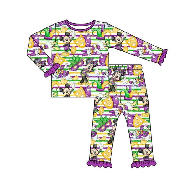 kids clothing Mardi Gras matching pajamas set