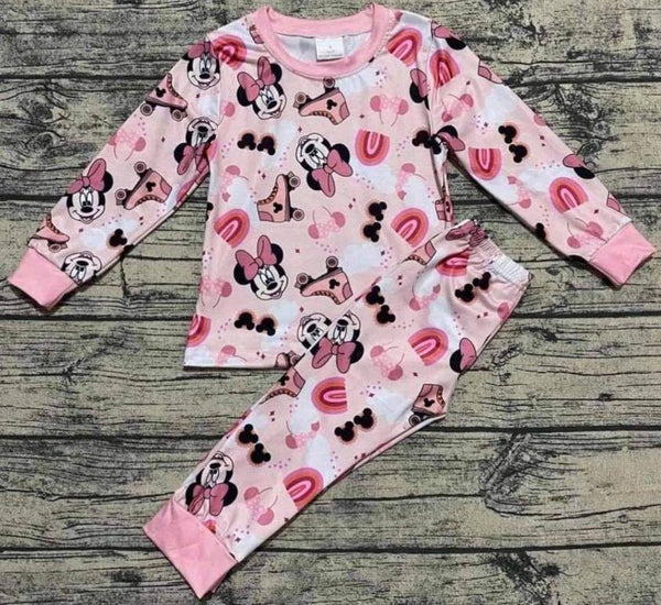GLP0348 pink cartoonn pajamas clothes baby girl clothes