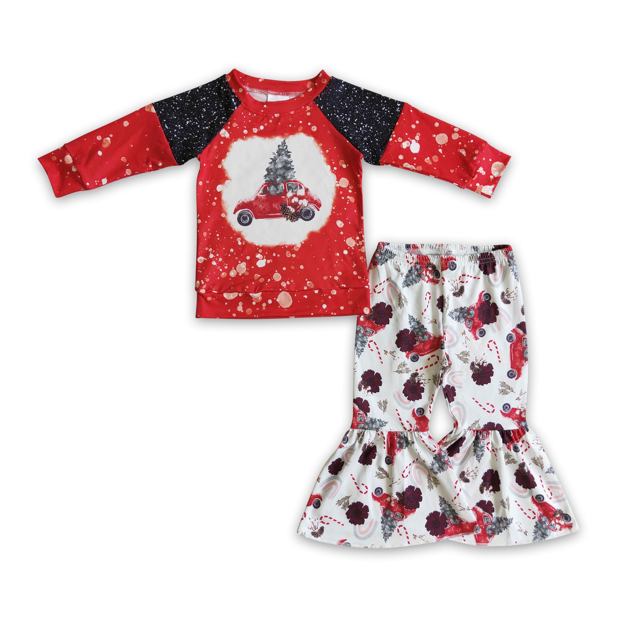 GLP0355 baby girl clothes tree truck christmas outfits