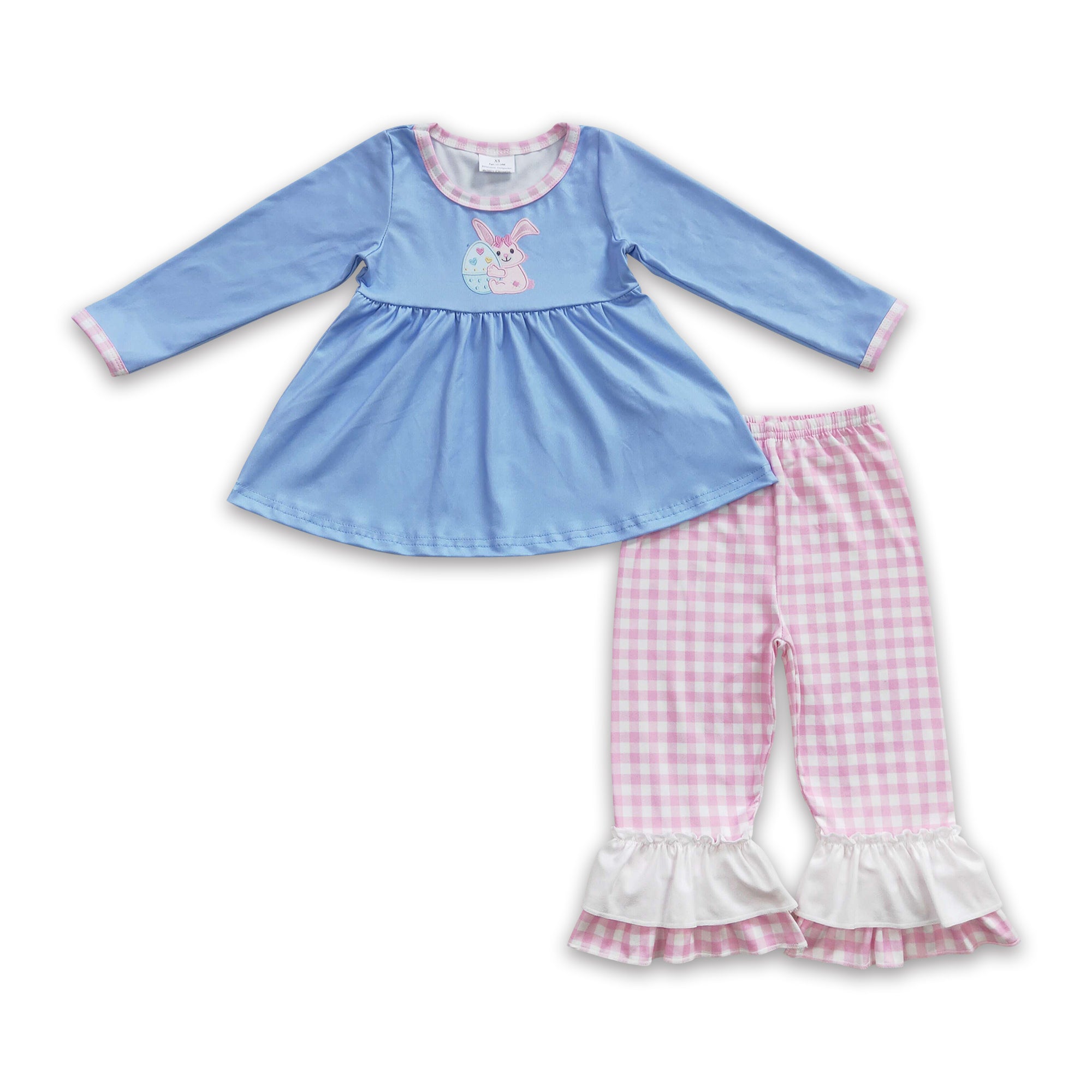 GLP0393 baby girl clothes bunny long sleeve bunny easter outfits