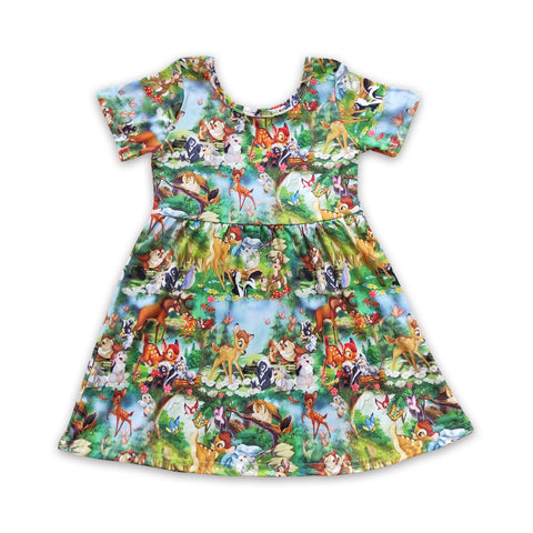 GSD0179 baby girl clothes deer summer dress