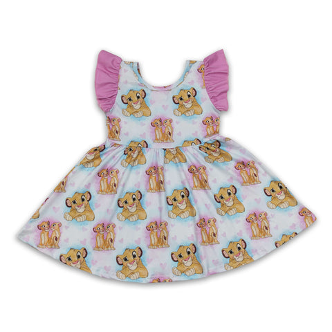 GSD0220 baby girl clothes lion summer dress twirl dress