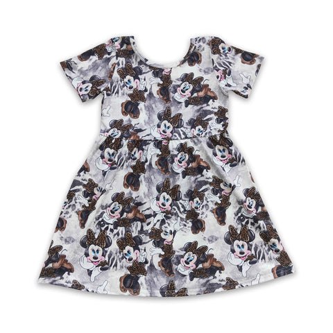 GSD0232 baby girl clothes cartoon short sleeve summer dress