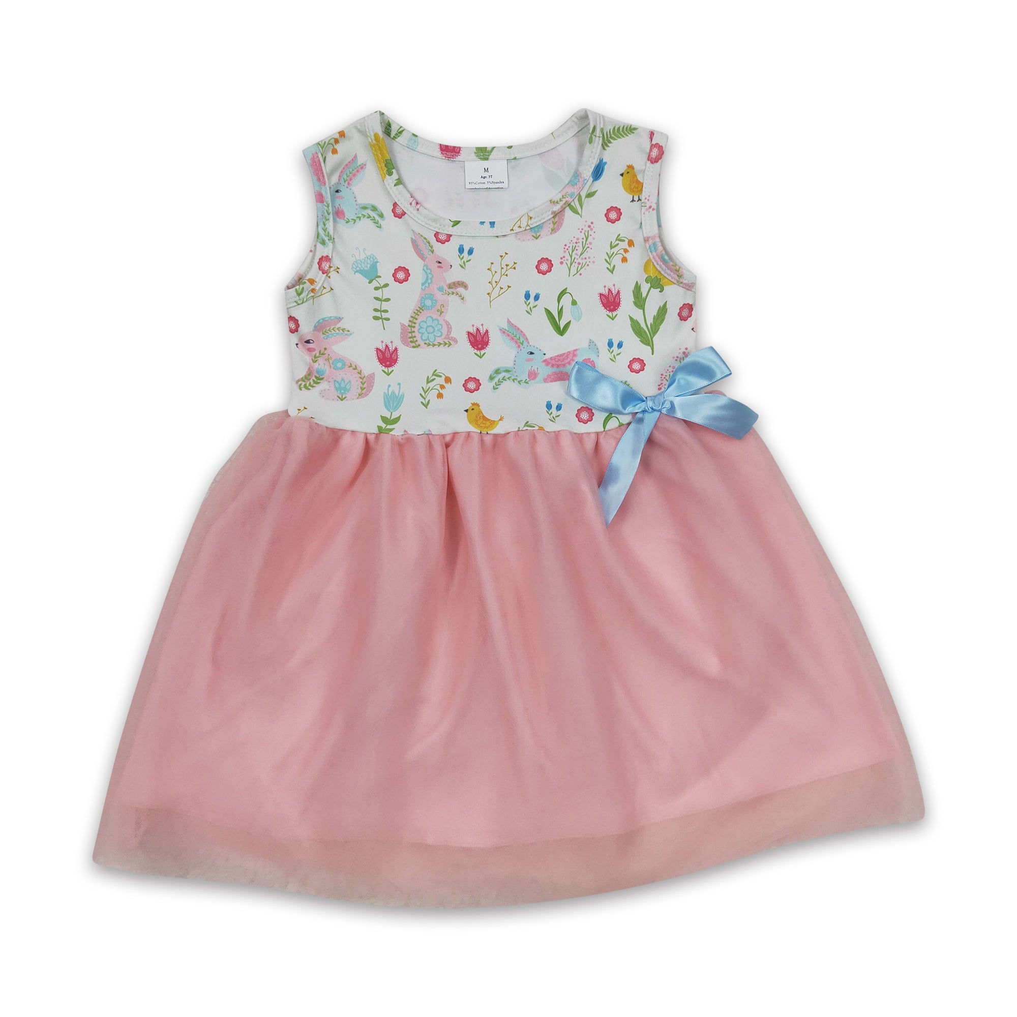 GSD0238 kids clothes girls bunny easter dress tulle flower girl dress party dress