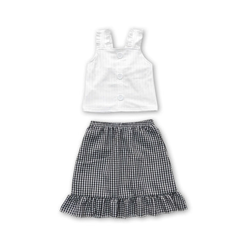 GSD0262 kids clothes girls black skirt summer outfits
