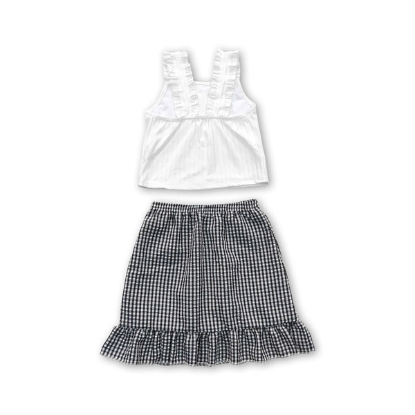 GSD0262 kids clothes girls black skirt summer outfits