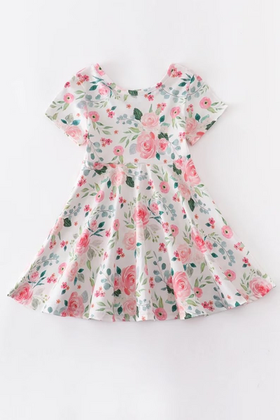 GSD0274 baby girl clothes floral summer dress short sleeve flower girl dress