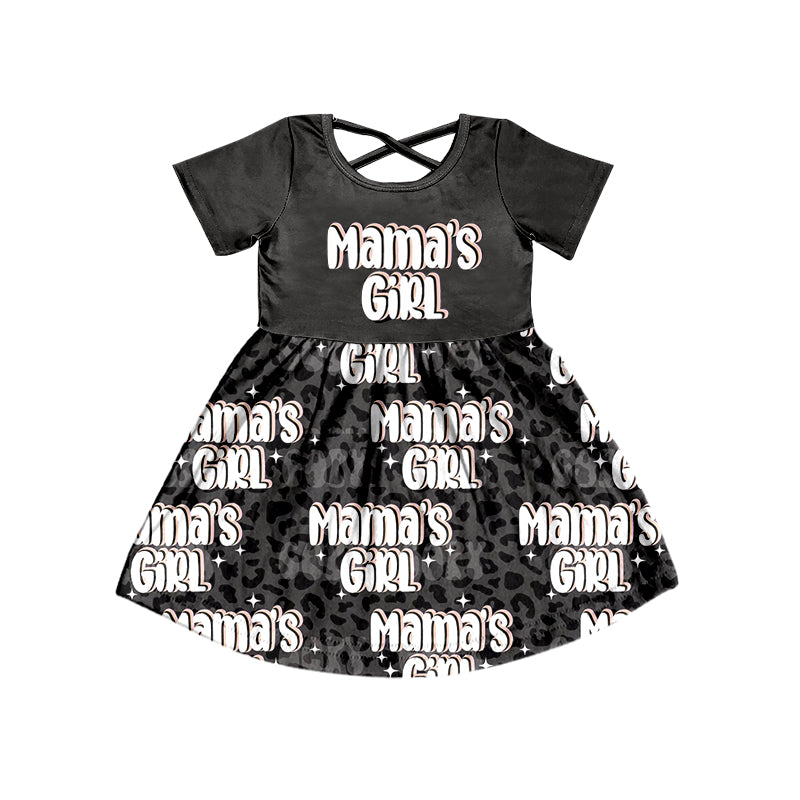 GSD0277 pre-order kids clothes girls black mama's girl summer dress
