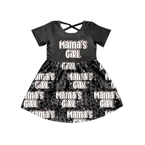 GSD0277 pre-order kids clothes girls black mama's girl summer dress