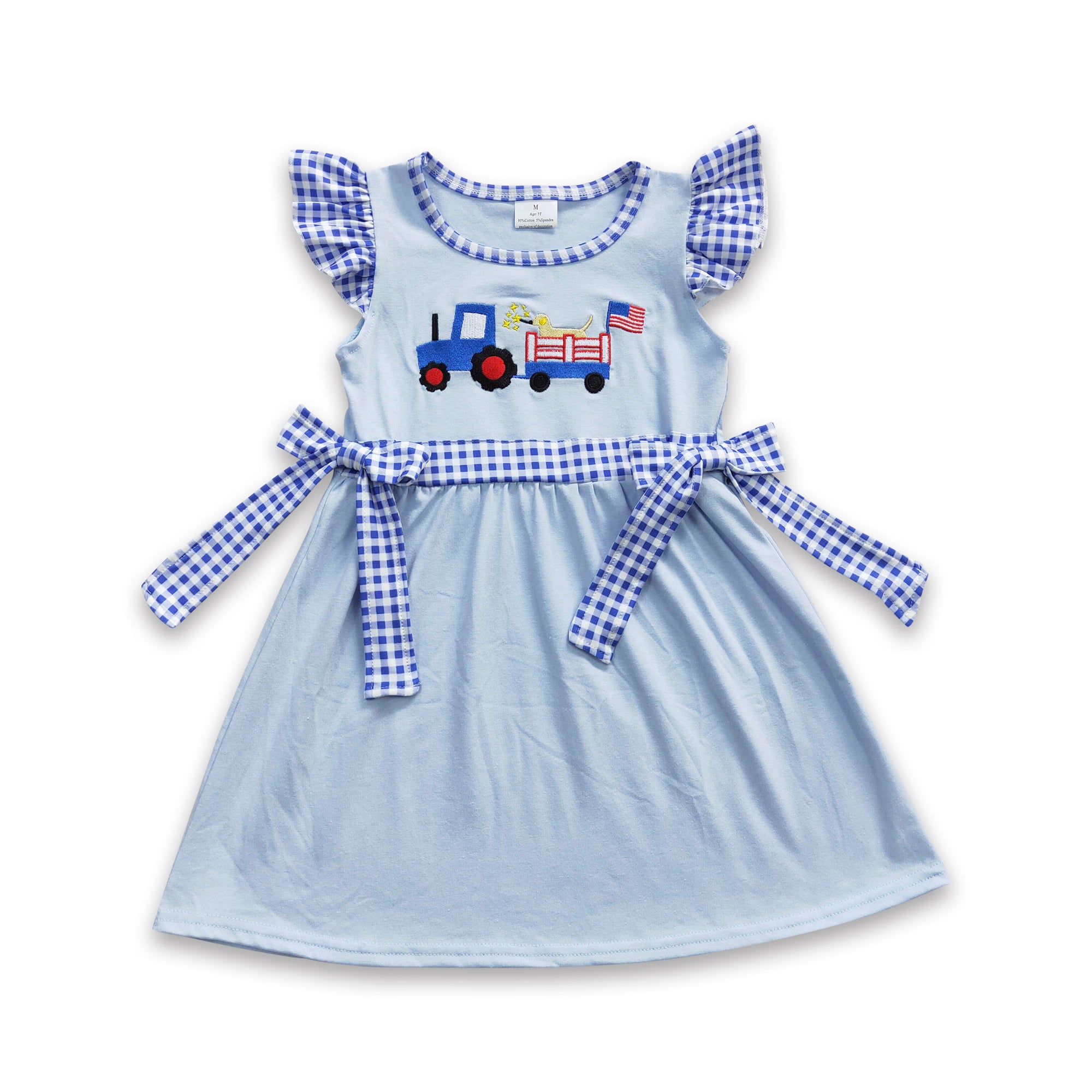 GSD0279 toddler girl clothes 4th of july embroidery patriotic girl dress