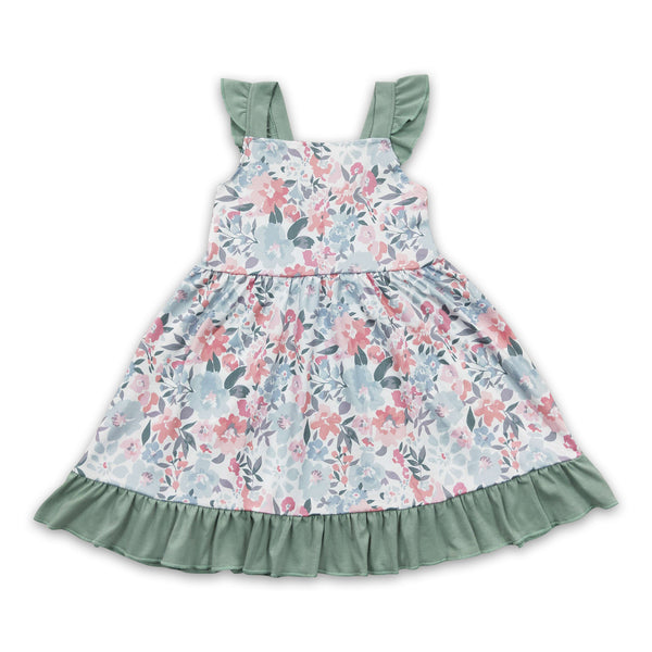 GSD0319 baby girl clothes floral girl summer dress