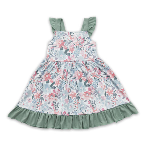 GSD0319 baby girl clothes floral girl summer dress