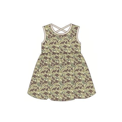 GSD1041 pre-order toddler clothes camouflage baby girl summer dress
