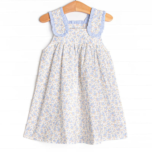 GSD1046 pre-order toddler clothes blue floral baby girl summer dress