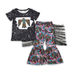 GSPO0209 baby girl clothes black tassel fall spring outfits