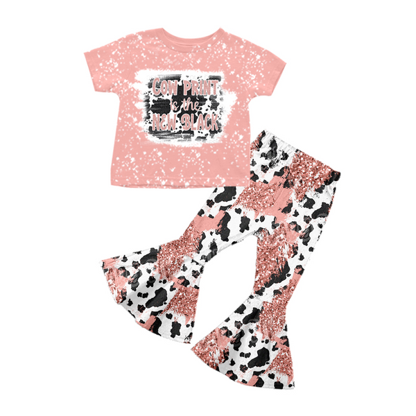GSPO0223  baby girl clothes cow print fall spring outfits