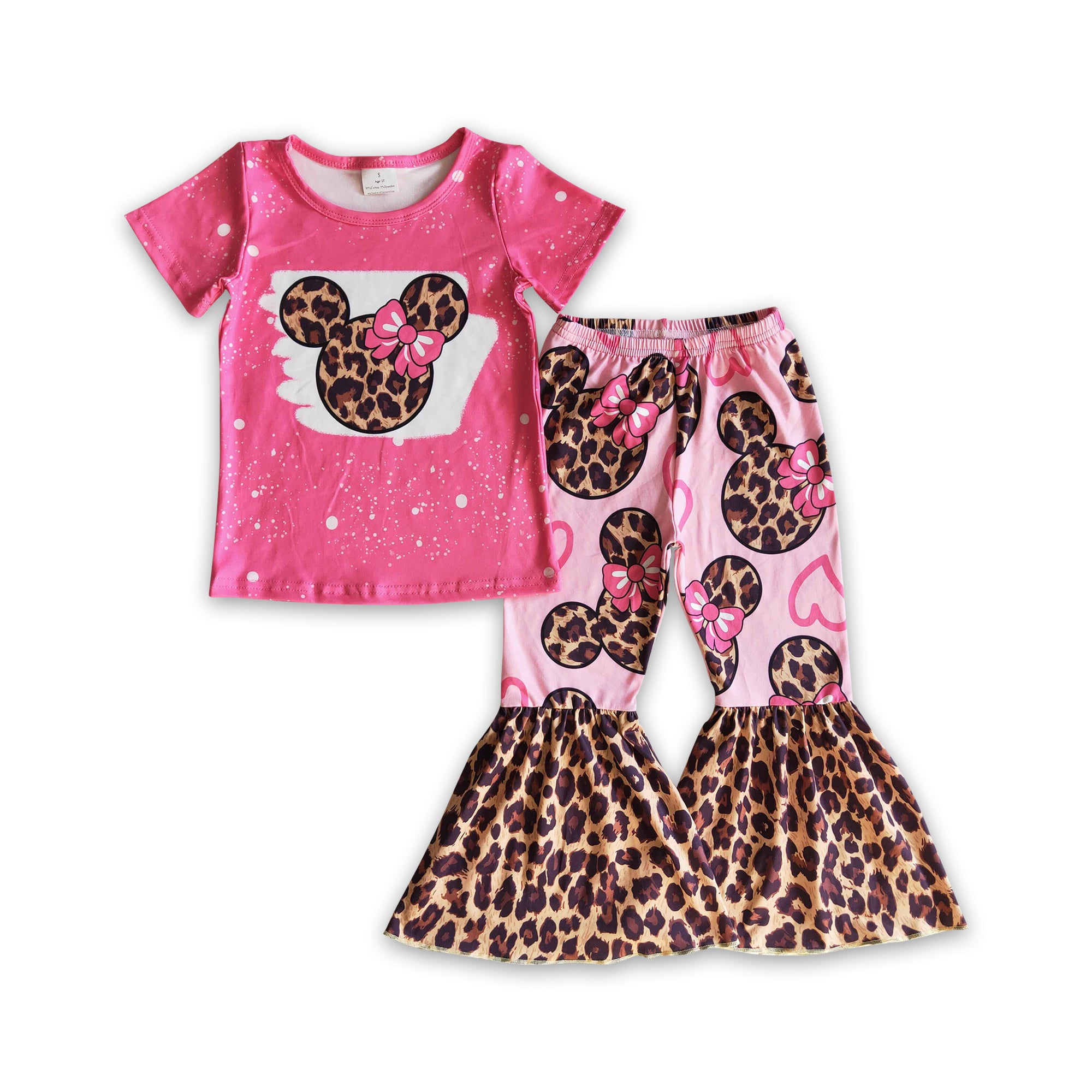 GSPO0225 baby girl clothes cartoon leopard fall spring outfits