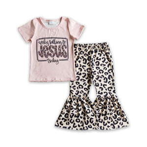 GSPO0226 baby girl clothes jesus leopard outfits