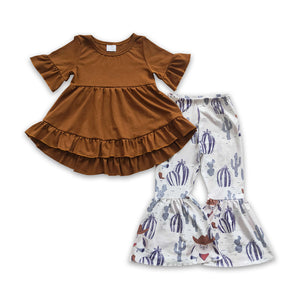 GSPO0242 baby girl clothes brown fall spring outfits