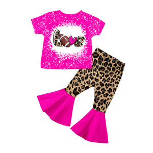 GSPO0253 pre-order baby girl clothes love football leopard fall spring outfits