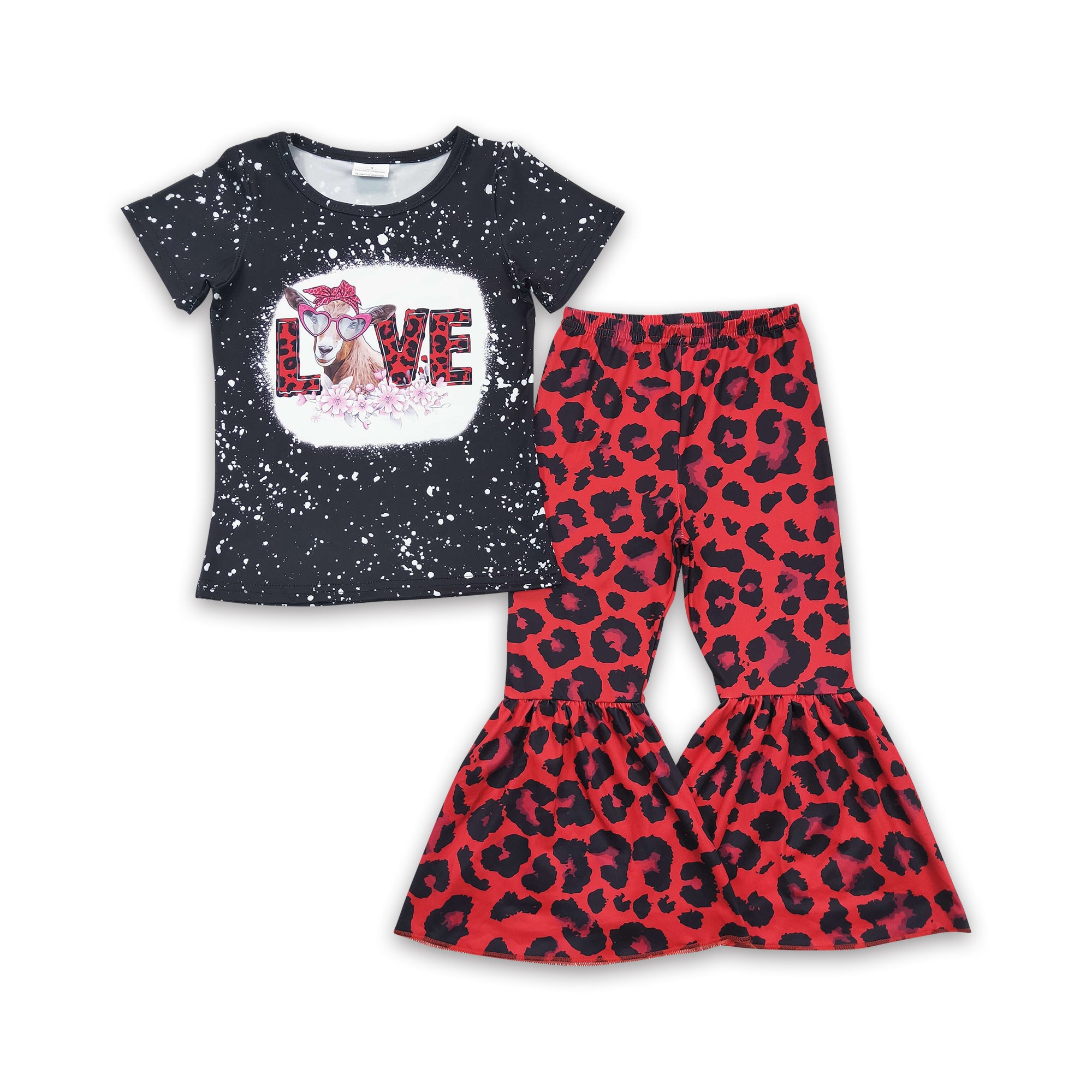 GSPO0288 baby girl clothes cow black velantines day outfits