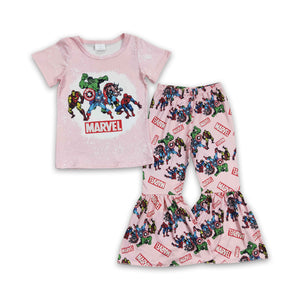 GSPO0308 baby girl clothes cartoon pink fall spring outfits