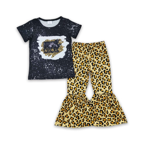 GSPO0352 baby girl clothes leopard fall spring outfits