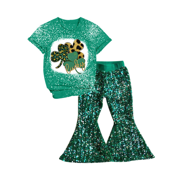 GSPO0401 baby girl clothes St. Patrick's Day green outfits