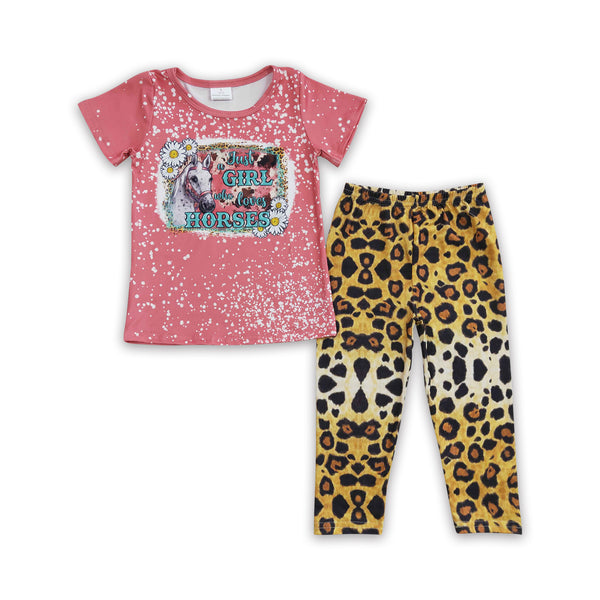 GSPO0491 kids clothes girls cow leopard fall spring outfits