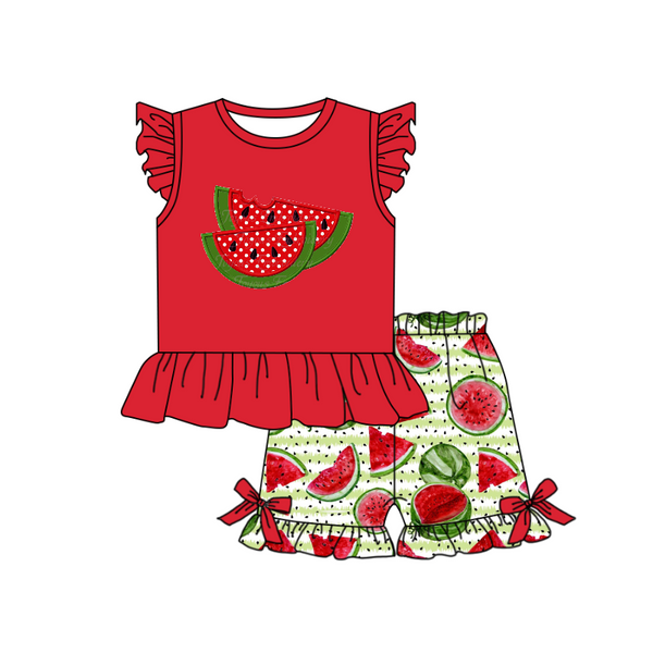 pre-order toddler clothes red watermelon summer matching clothing