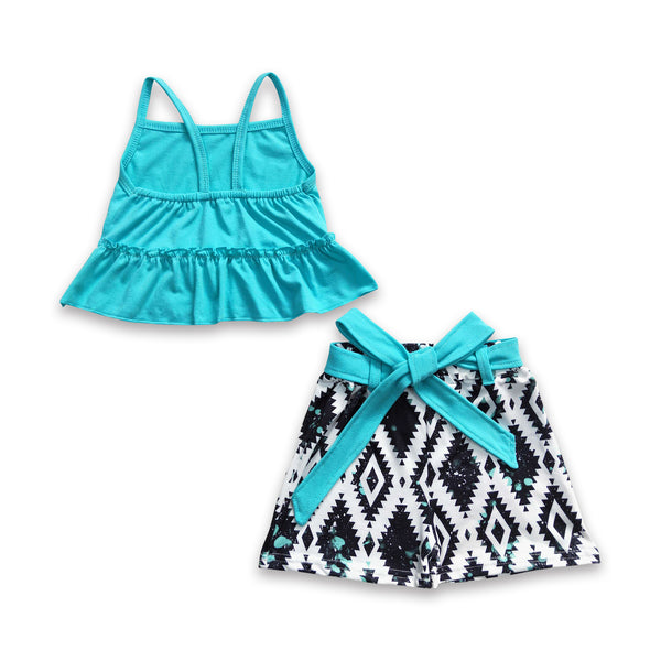 GSSO0201 kids clothes girls blue summer shorts outfits