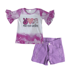 GSSO0286 kids clothes girls denim shorts outfit summer shorts set